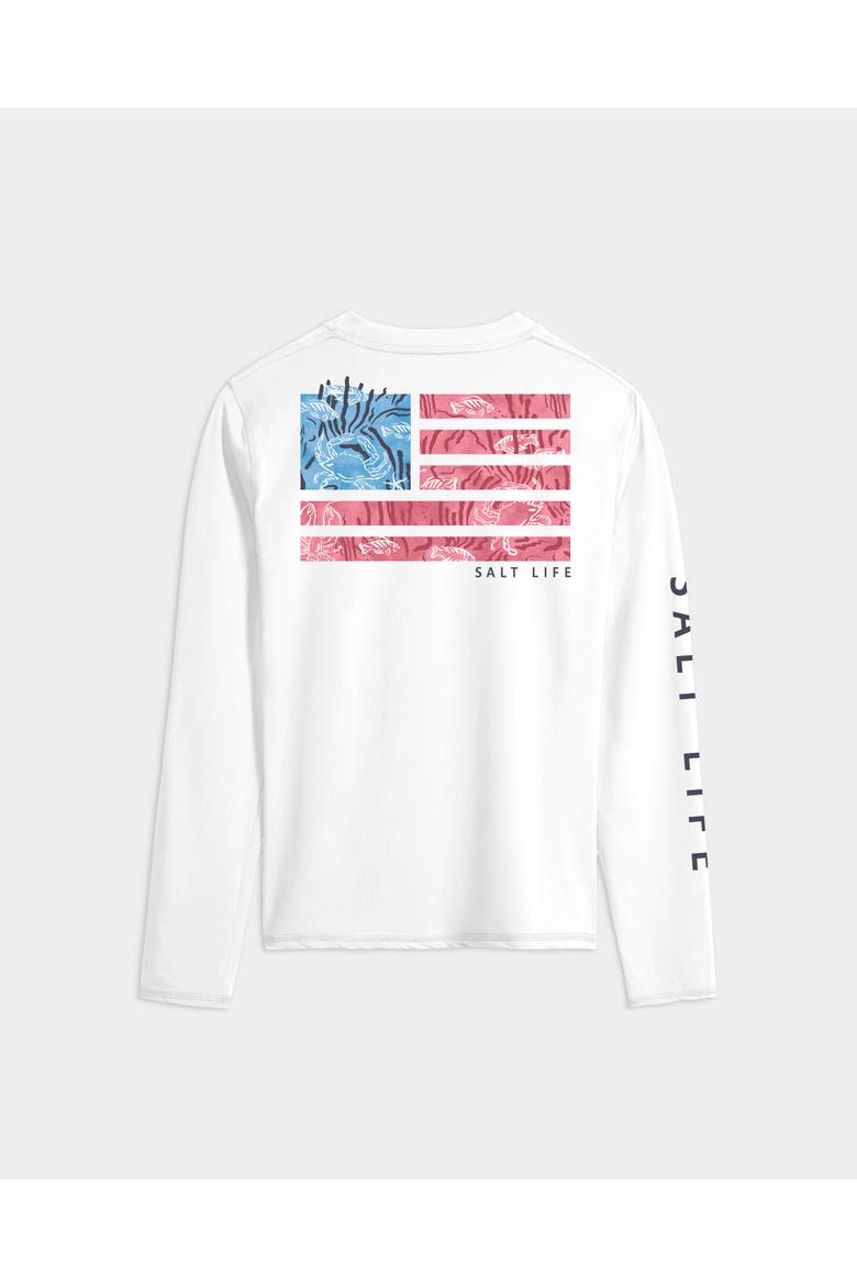 Coral Life Flag Performance Long Sleeve Tee, Alternate, color, White