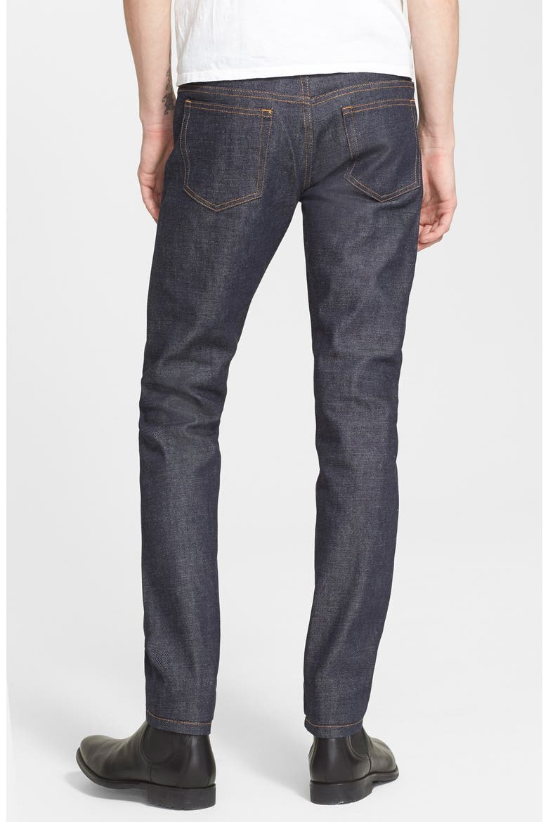 Petit New Standard Slim Straight Leg Selvedge Jeans, Alternate, color, INDIGO WASH