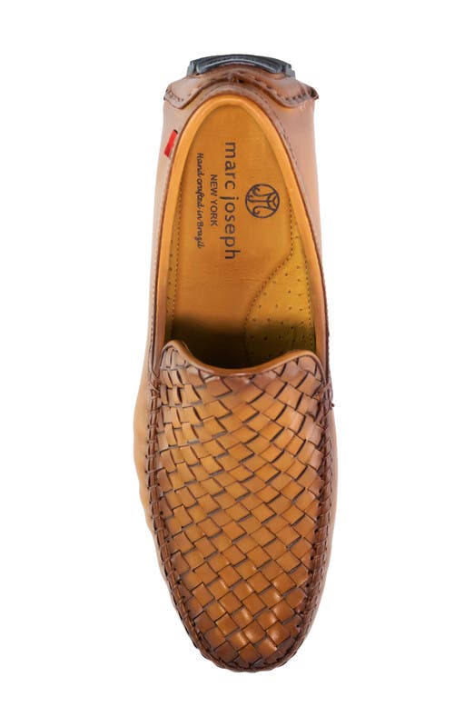 Marc Joseph New York Spring St Leather Venetian Weave Driver Loafer, Alternate, color, Cognac Basket Napa