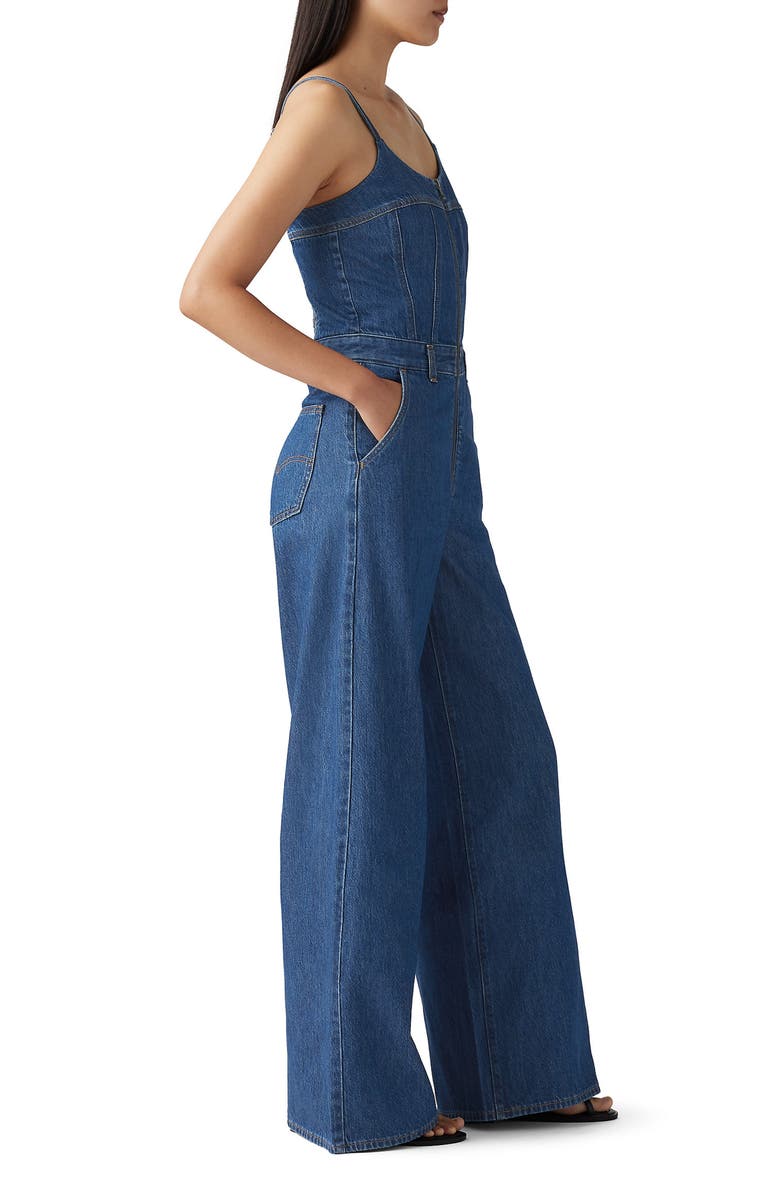 Levi's<sup>®</sup> Bustier Zip Denim Jumpsuit, Alternate, color,