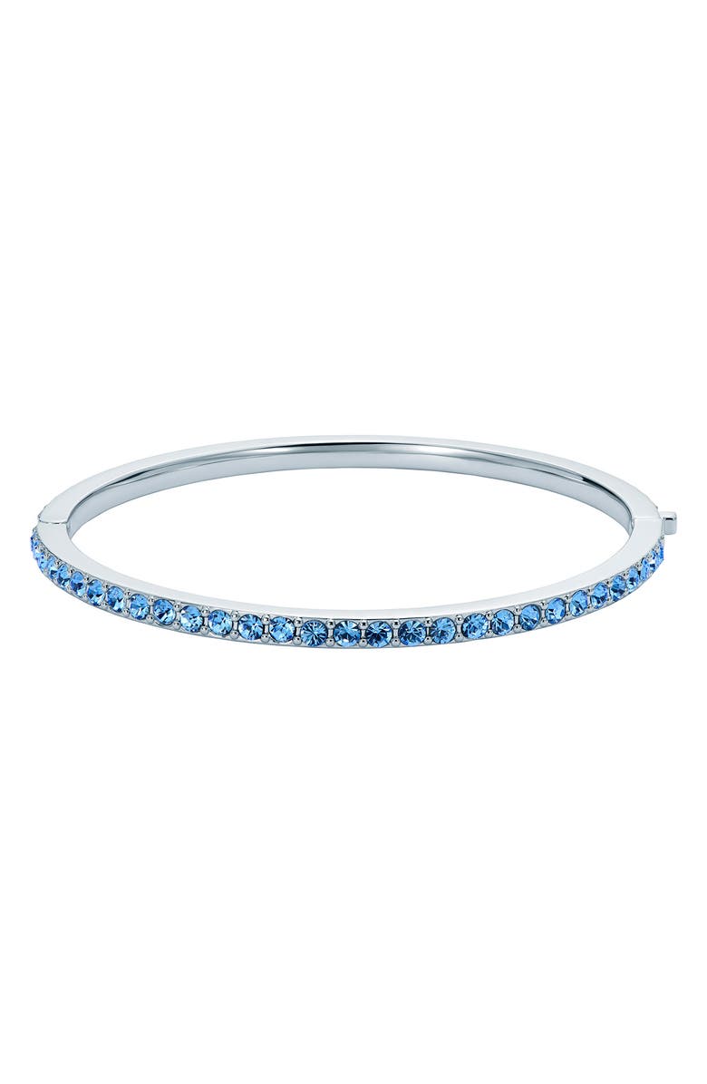 Ted Baker Claudia Narrow Crystal Hinge Bracelet, Alternate, color, Metallic Silver/ Blue