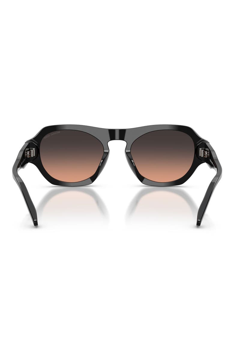 Toronto 52mm Gradient Geometric Sunglasses, Alternate, color, BLACK / BROWN GRADIENT