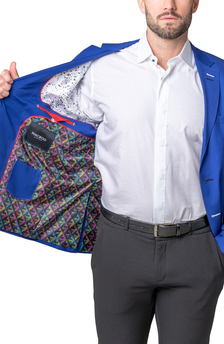 Maceoo Socrates Topstitch Blazer, Alternate, color, Blue