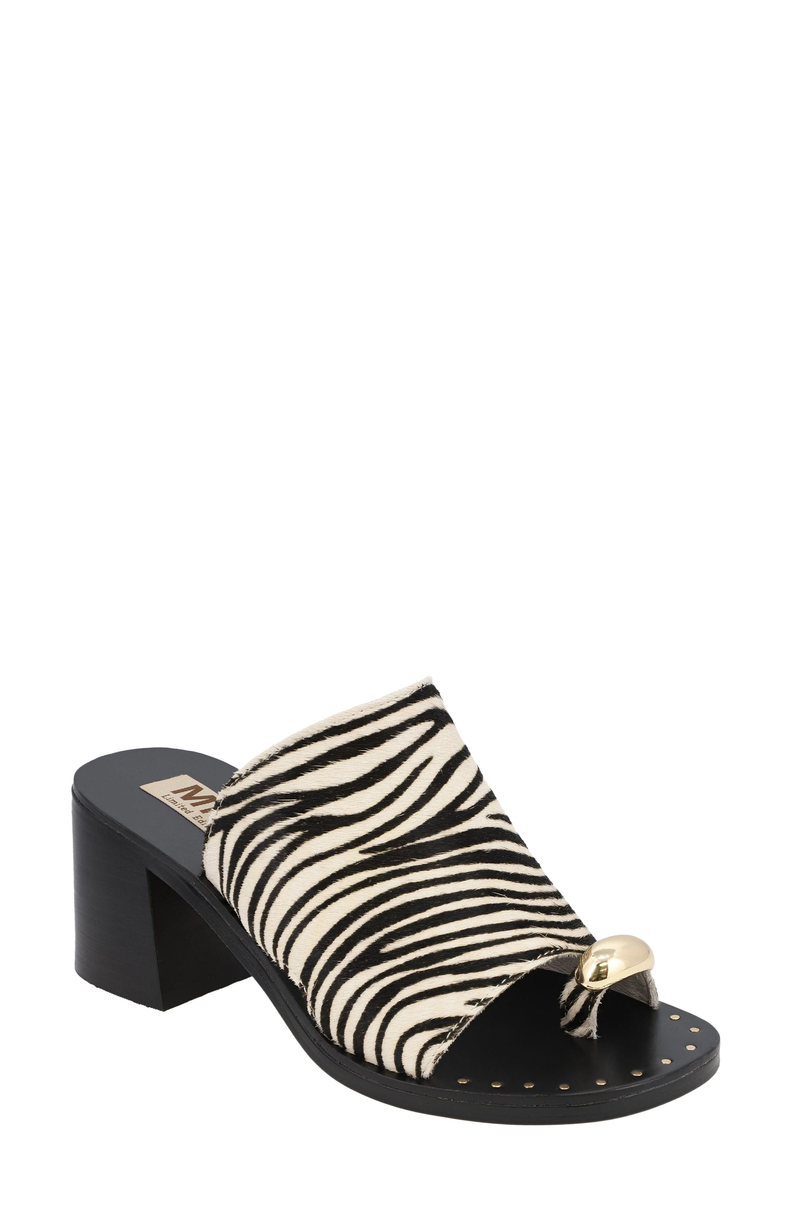MIA Nikita Slide Sandal, Main, color, Zebra/ Black