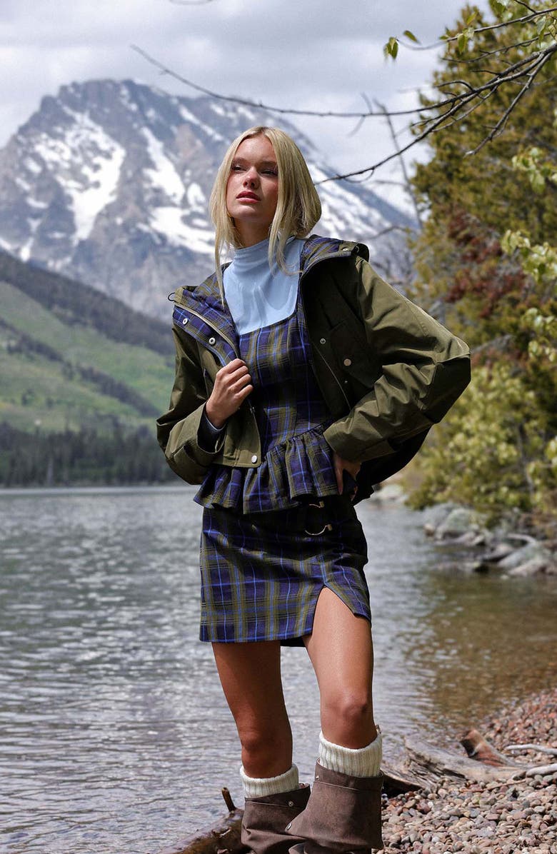 Avec Les Filles Oversize Hooded Crop Jacket, Alternate, color, Military