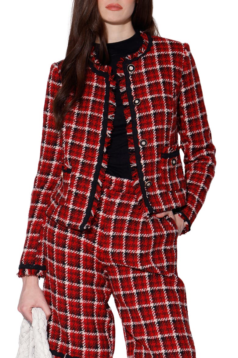 Taryn Plaid Tweed Jacket, Main, color, WEST END TWEED