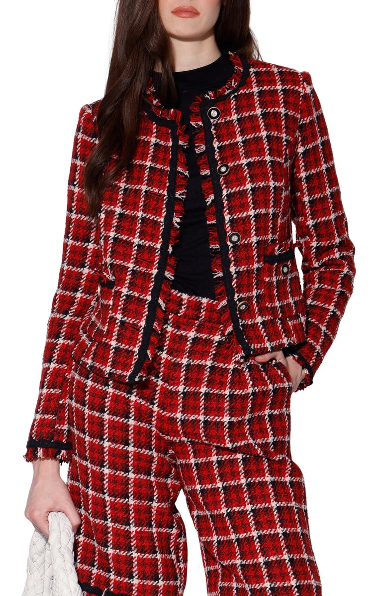 Walter Baker Taryn Plaid Tweed Jacket, Main, color,