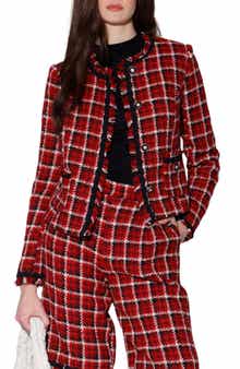 Walter Baker Taryn Plaid Tweed Jacket