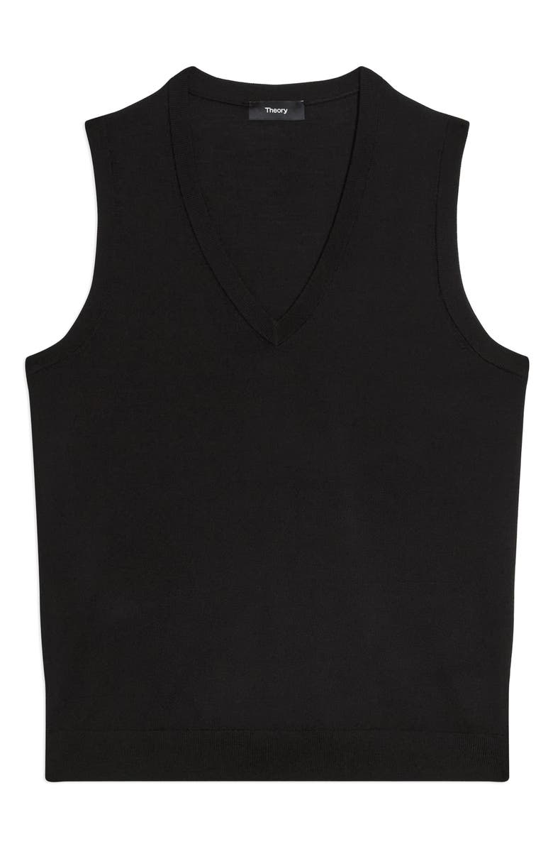 Theory V-Neck Slim Fit Wool Tank, Alternate, color, Black - 001