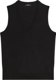 Theory V-Neck Slim Fit Wool Tank