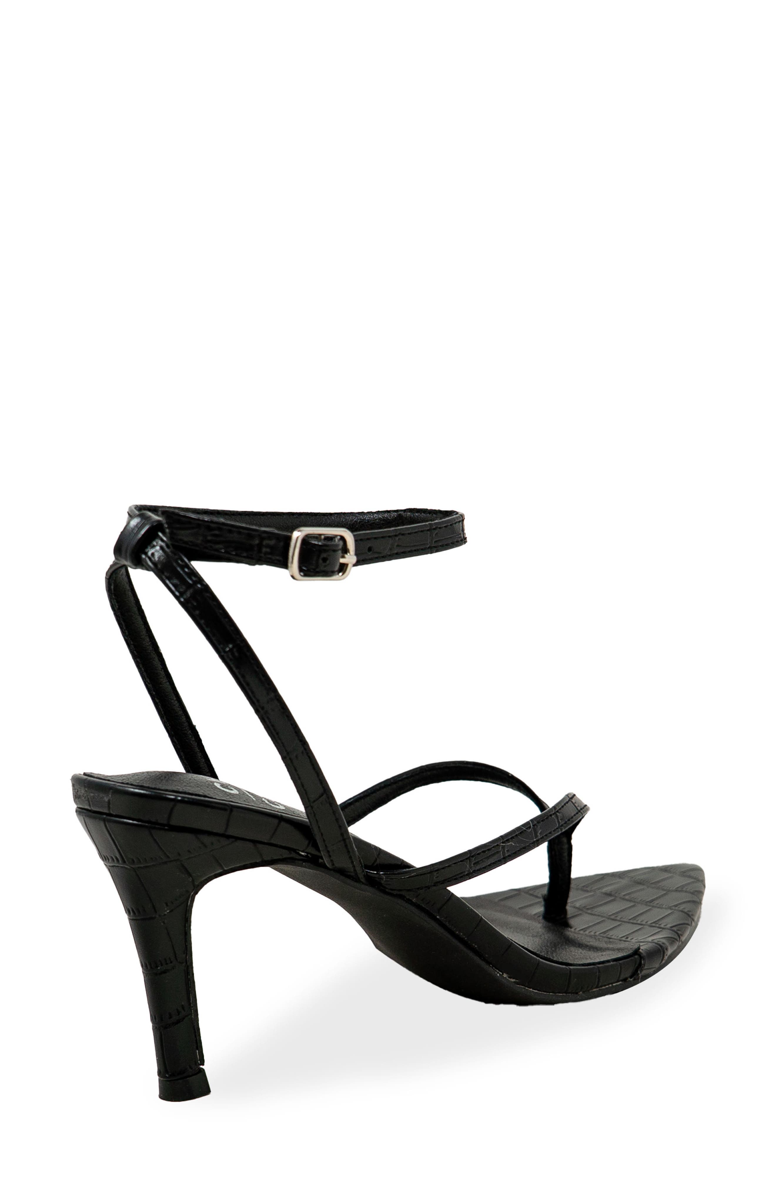 CHASE AND CHLOE Strappy Post Toe Sandal, Alternate, color, Black Croc