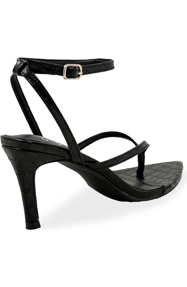 CHASE AND CHLOE Strappy Post Toe Sandal, Alternate, color, Black Croc