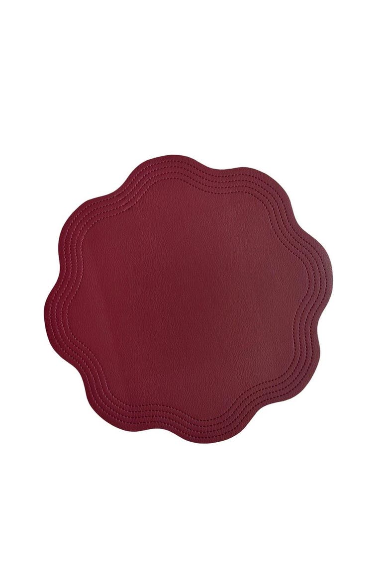 Reversible Faux Leather Placemat, Alternate, color, Wine