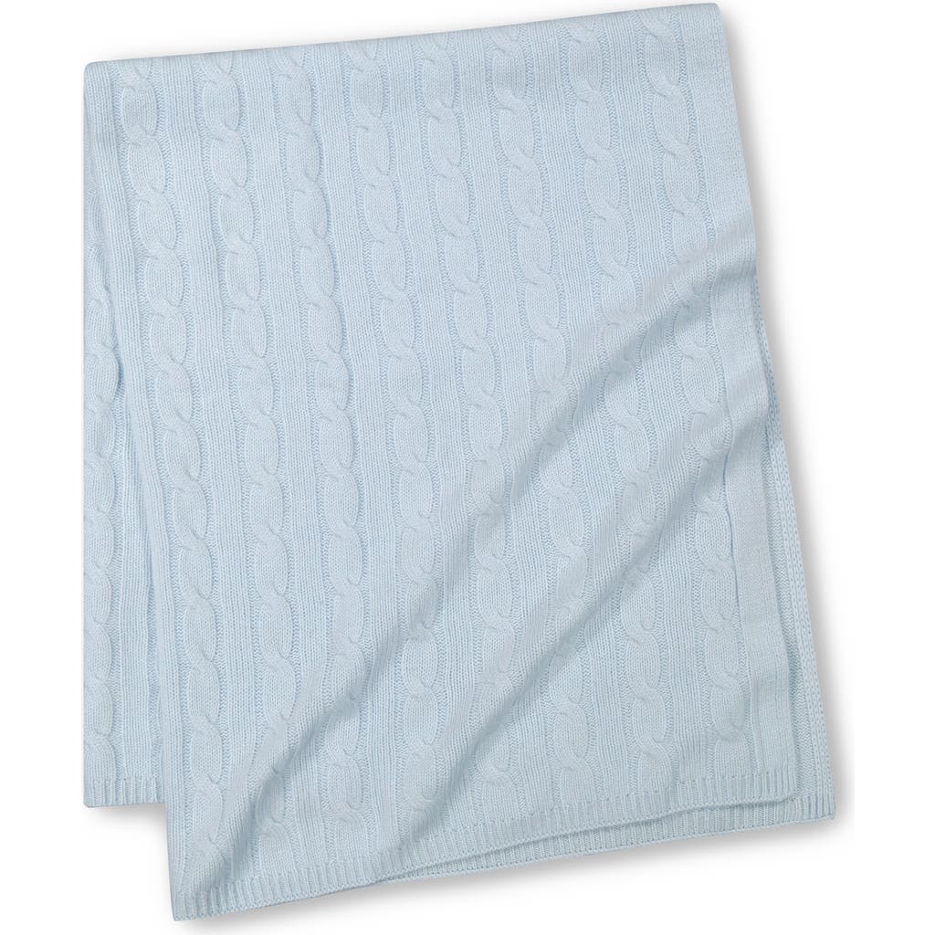 Sofia Cashmere Cable Knit Cashmere Baby Blanket In Blue