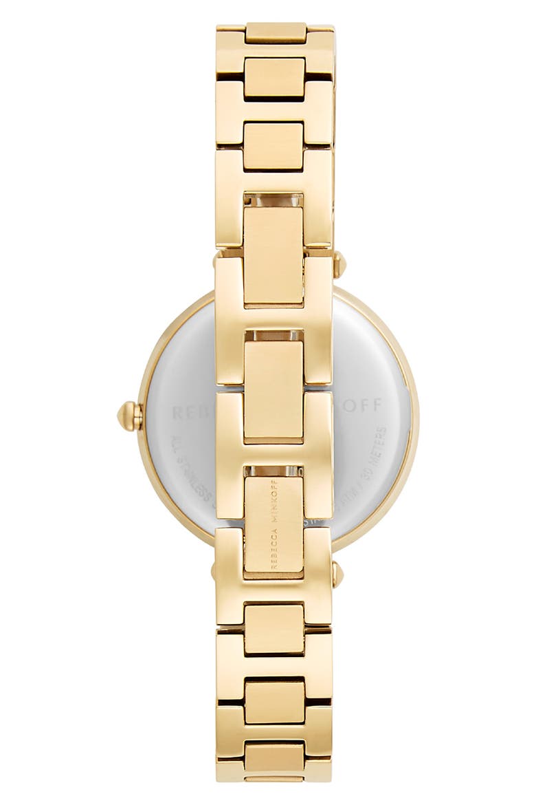 T-Bar Bracelet Strap Watch, 33mm, Alternate, color, GOLD/ BLACK/ GOLD