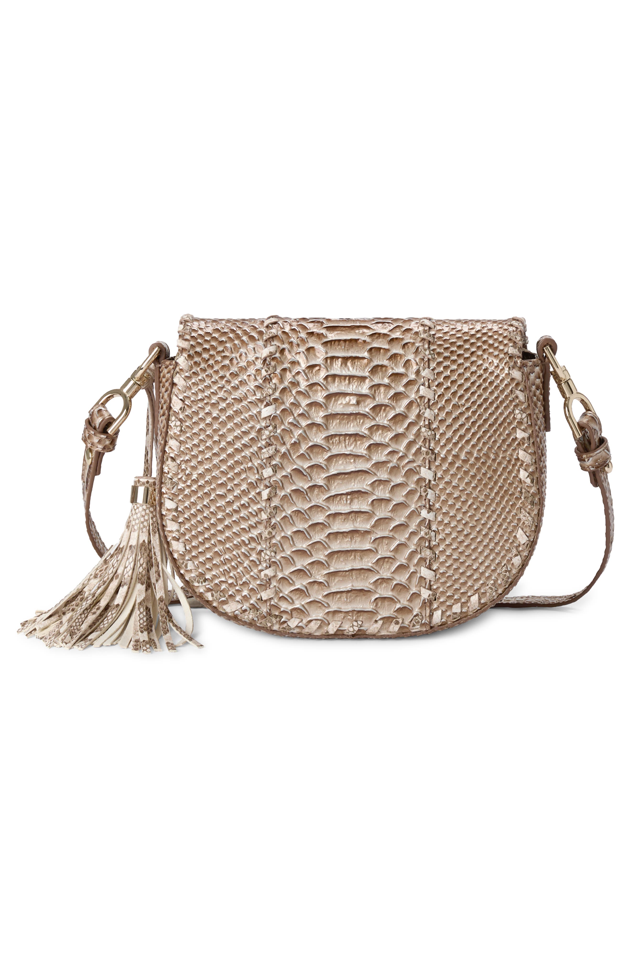 Brahmin Briar Croc Embossed Leather Crossbody Bag, Alternate, color, 