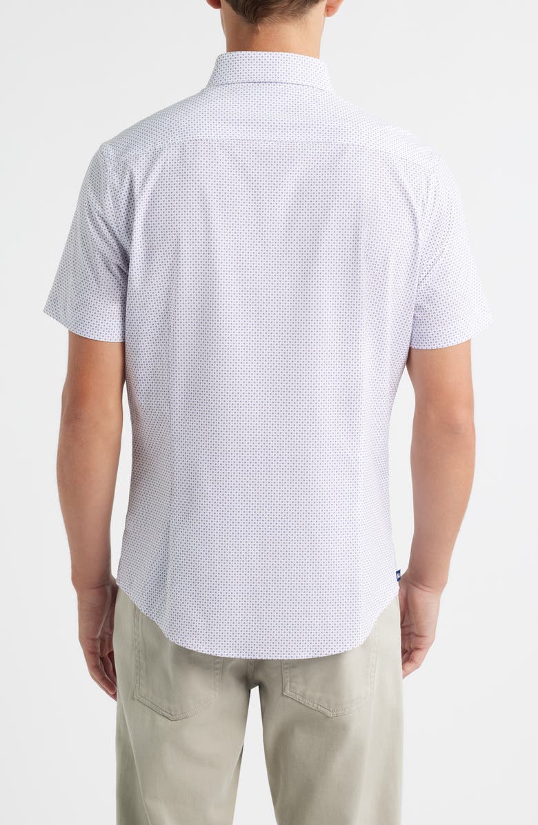 Mizzen+Main Leeward Trim Fit Short Sleeve Performance Button-Up Shirt, Alternate, color, Mulberry Double Diamond