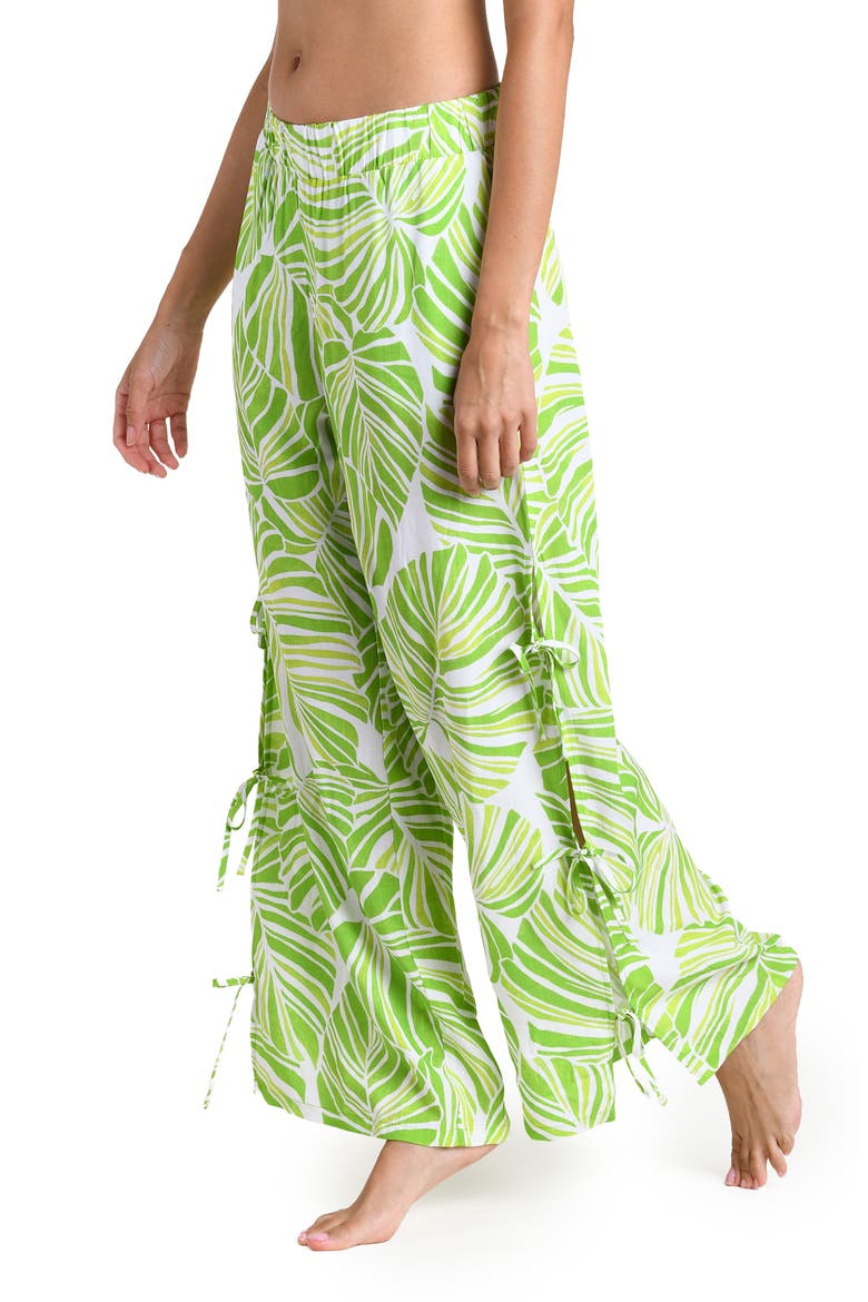 Serene Palm Cover-Up Pants, Alternate, color, APPLE