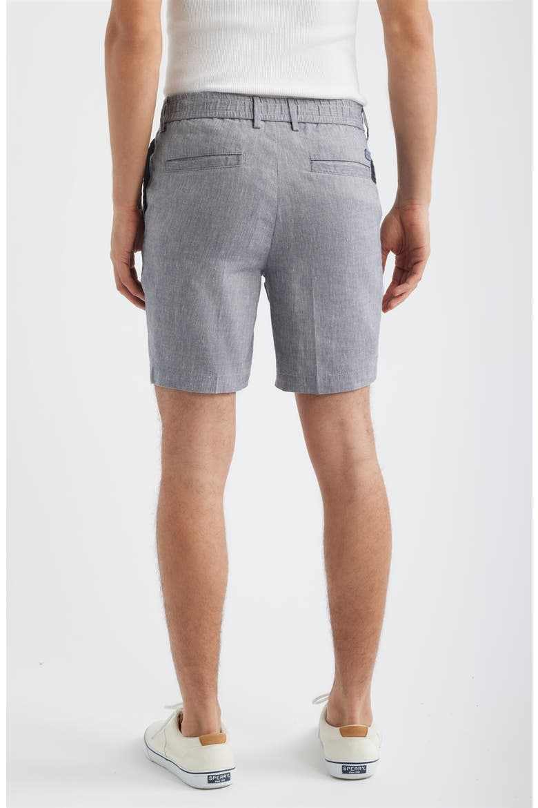 Kane Flat Front Linen Blend Drawstring Shorts, Alternate, color, OPEN BLUE
