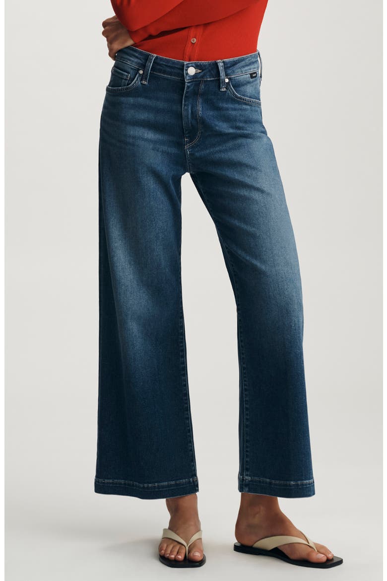 Paloma Mid Rise Wide Leg Jeans, Main, color, DARK BRUSHED FEATHER