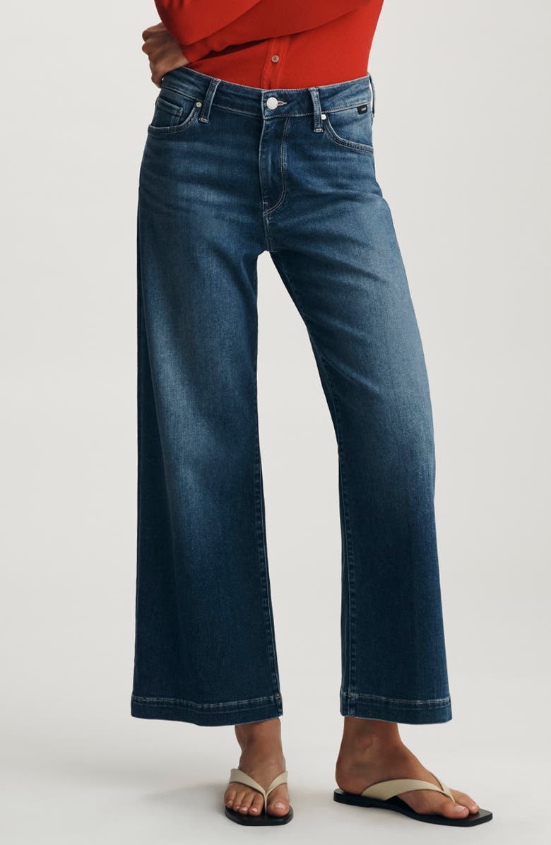 Mavi Jeans Paloma Mid Rise Wide Leg Jeans, Main, color, Dark Brushed Feather