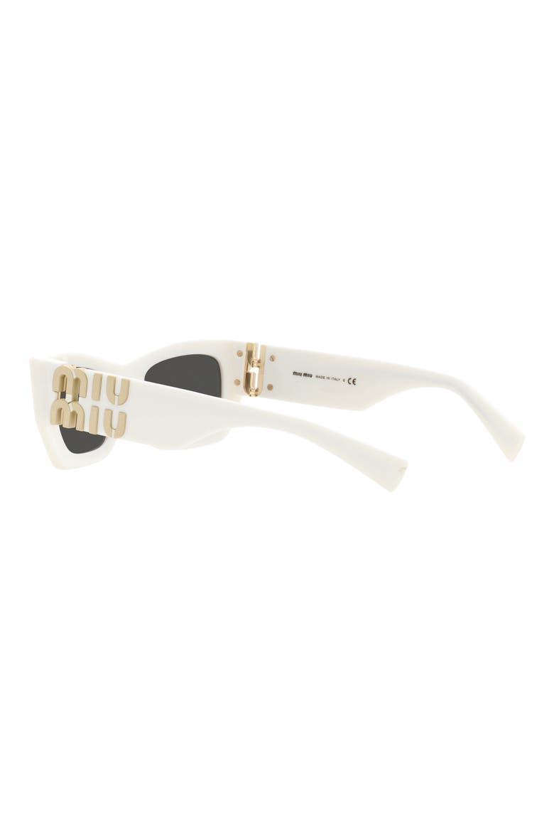 53mm Rectangular Sunglasses, Alternate, color, WHITE