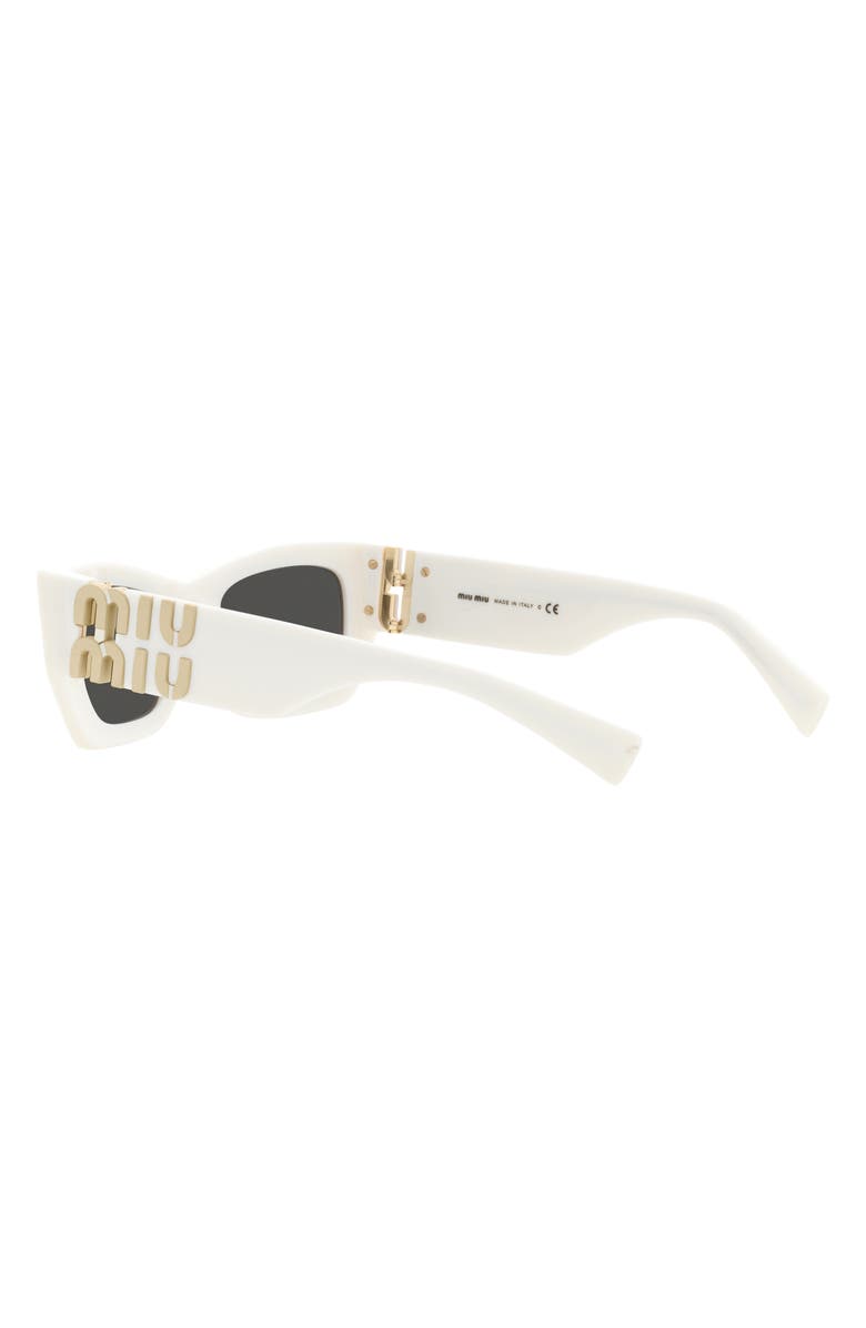 Miu Miu 53mm Rectangular Sunglasses, Alternate, color, White