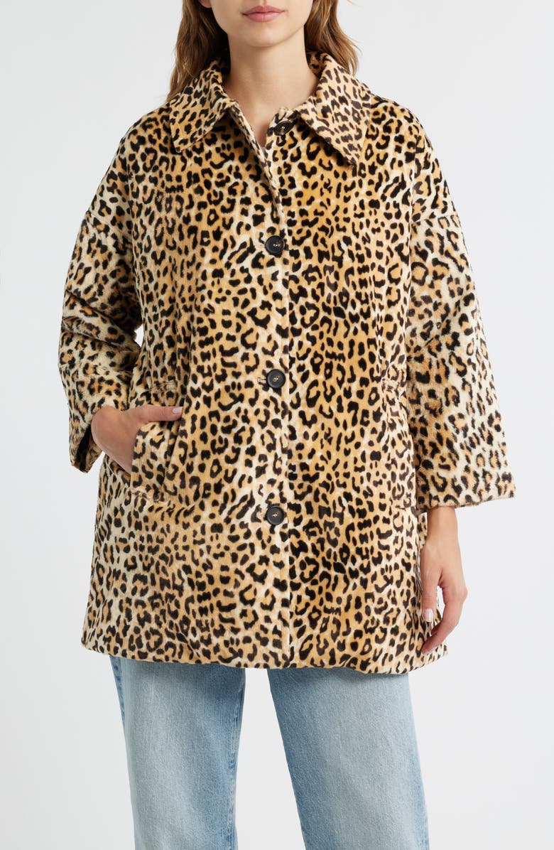 THE GREAT. The Car Coat, Alternate, color, Vintage Leopard