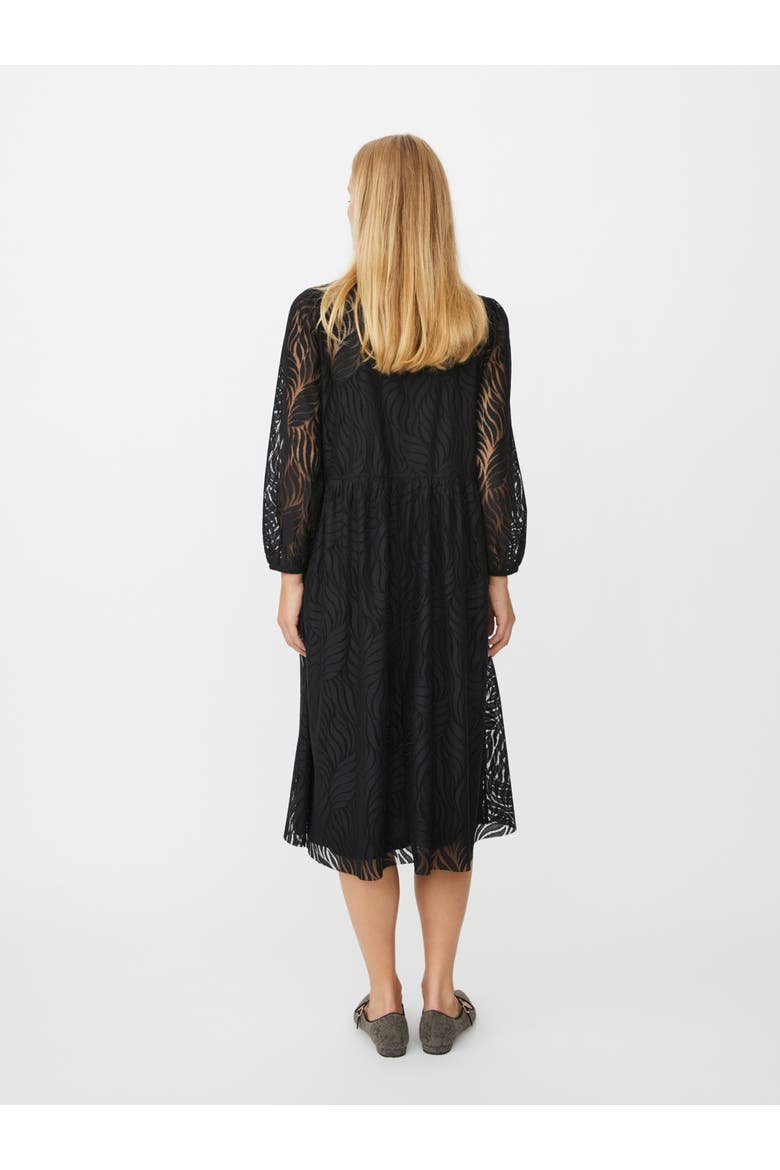 Naylora Long Sleeve A-Line Midi Dress, Alternate, color, Black