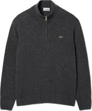 Lacoste Classic Fit Wool Quarter Zip Sweater