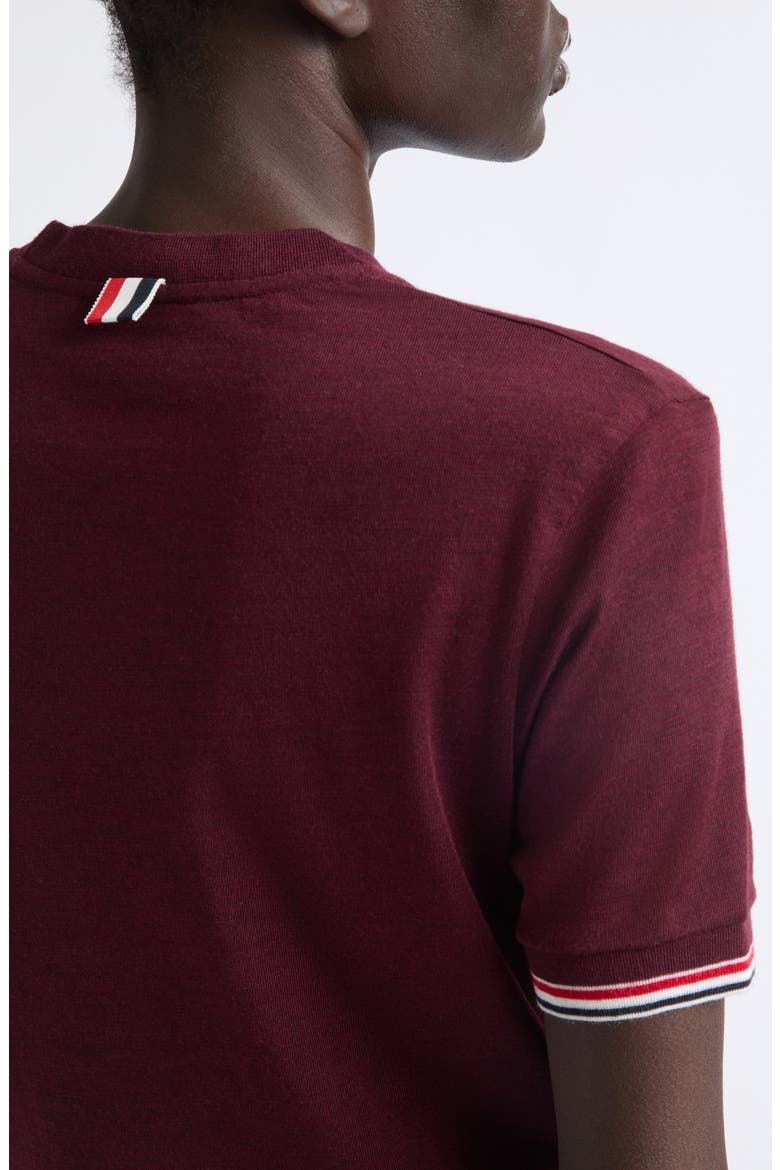 Tipped Stretch Wool T-Shirt, Alternate, color, BURGUNDY