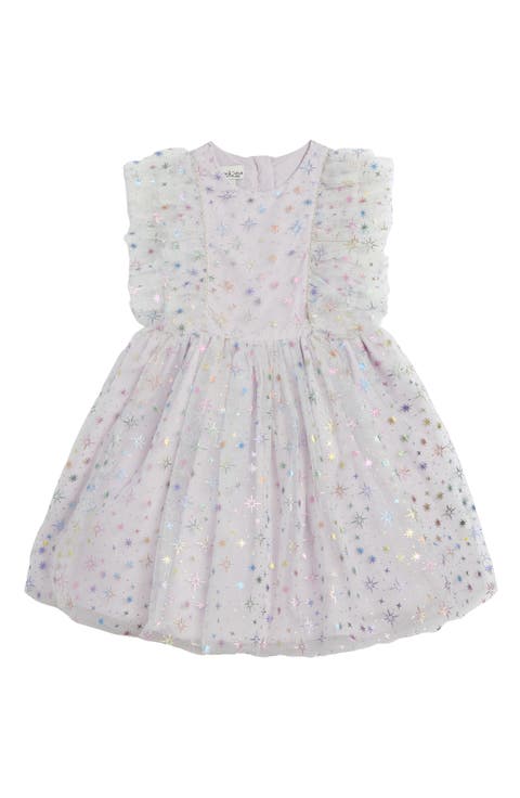 Kids' Fallon Metallic Star Sleeveless Tulle Dress & Bloomers (Toddler & Little Kid)