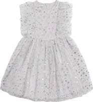 Pippa & Julie Kids' Fallon Metallic Star Sleeveless Tulle Dress