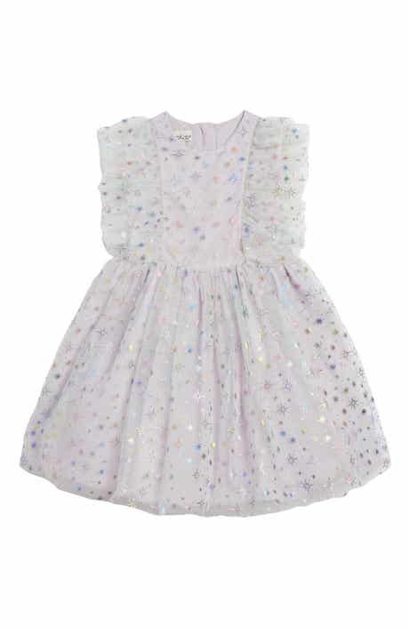 Pippa & Julie Kids' Fallon Metallic Star Sleeveless Tulle Dress