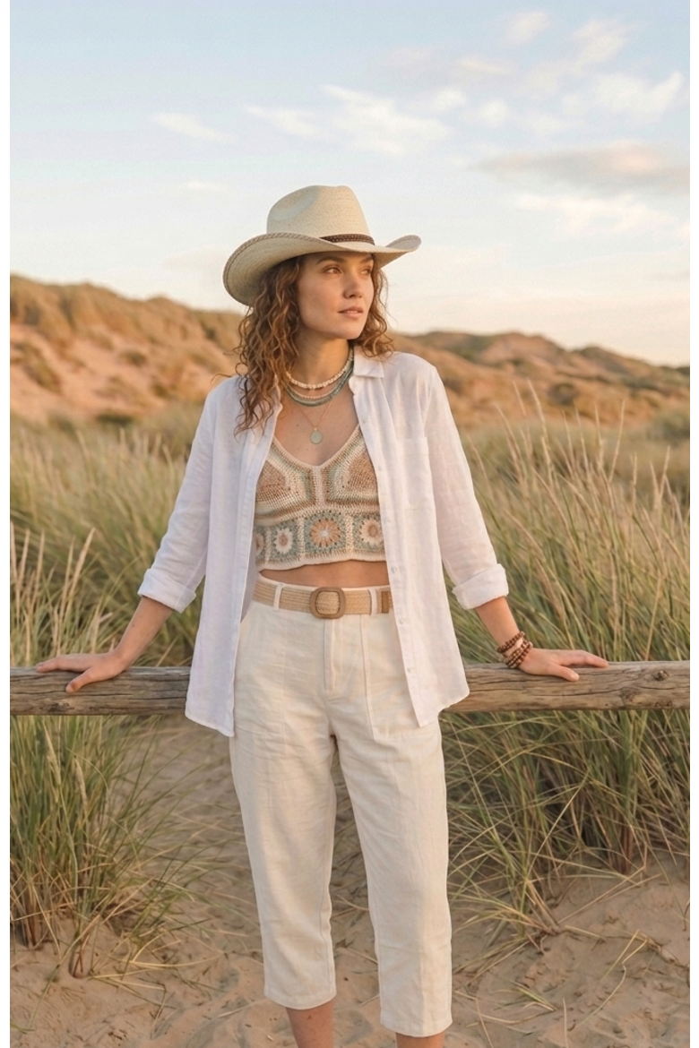 Solstice Bloom  Handwoven Straw Sun Hat - Bohemian Summer Cowboy Hat, Alternate, color, Natural / Brown