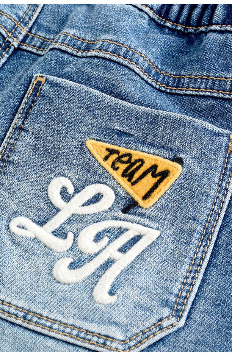 NEXT Kids' Character Patch Pull-On Jeans, Alternate, color, Blue