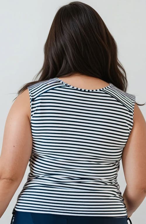 Calypsa Plus Size Closed Back Maya Swim Top In Multi