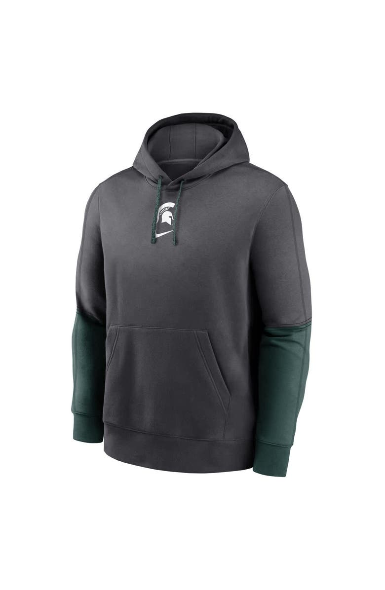 Nike Men's Nike Anthracite/Green Michigan State Spartans 2024 Sideline Club Pullover Hoodie, Alternate, color, 