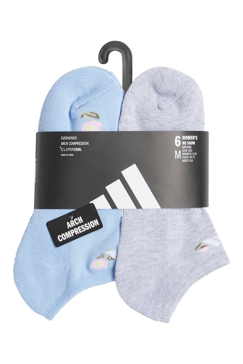 Climacool Athletic Cushioned Ankle Socks, Alternate, color, GLOW BLUE/ GREY/ FROZEN PURPLE