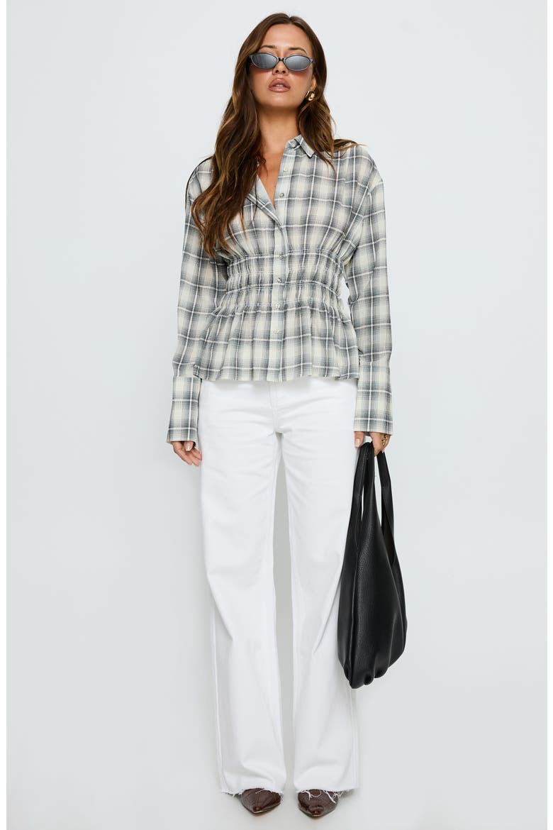 As You Are Check Button-Up Shirt, Alternate, color, BLACK CHECK
