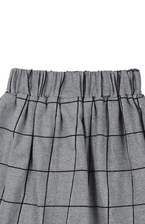 Turtledove London Kids Organic Cotton Window Pane Check Print Skirt In Gray