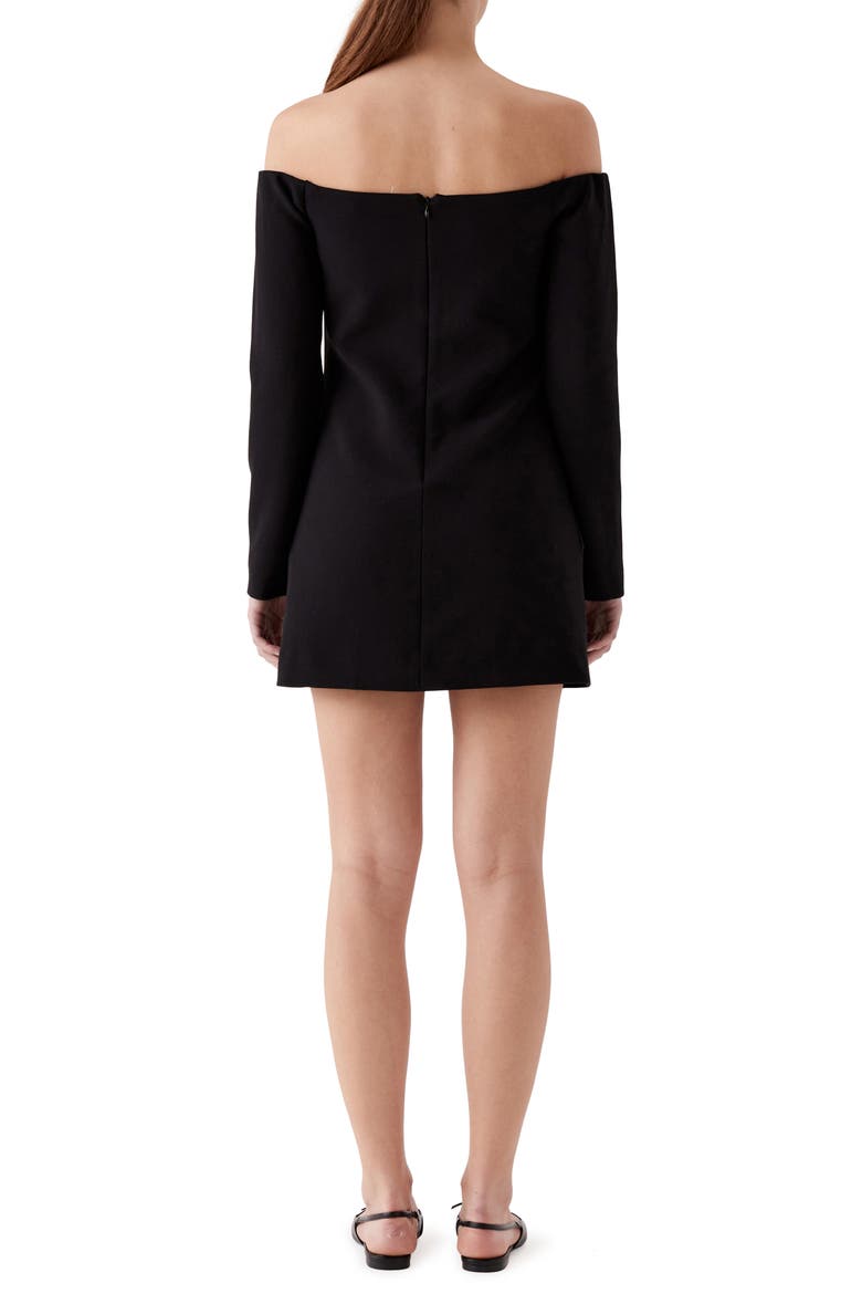 Azariah Off the Shoulder Long Sleeve Minidress, Alternate, color, BLACK