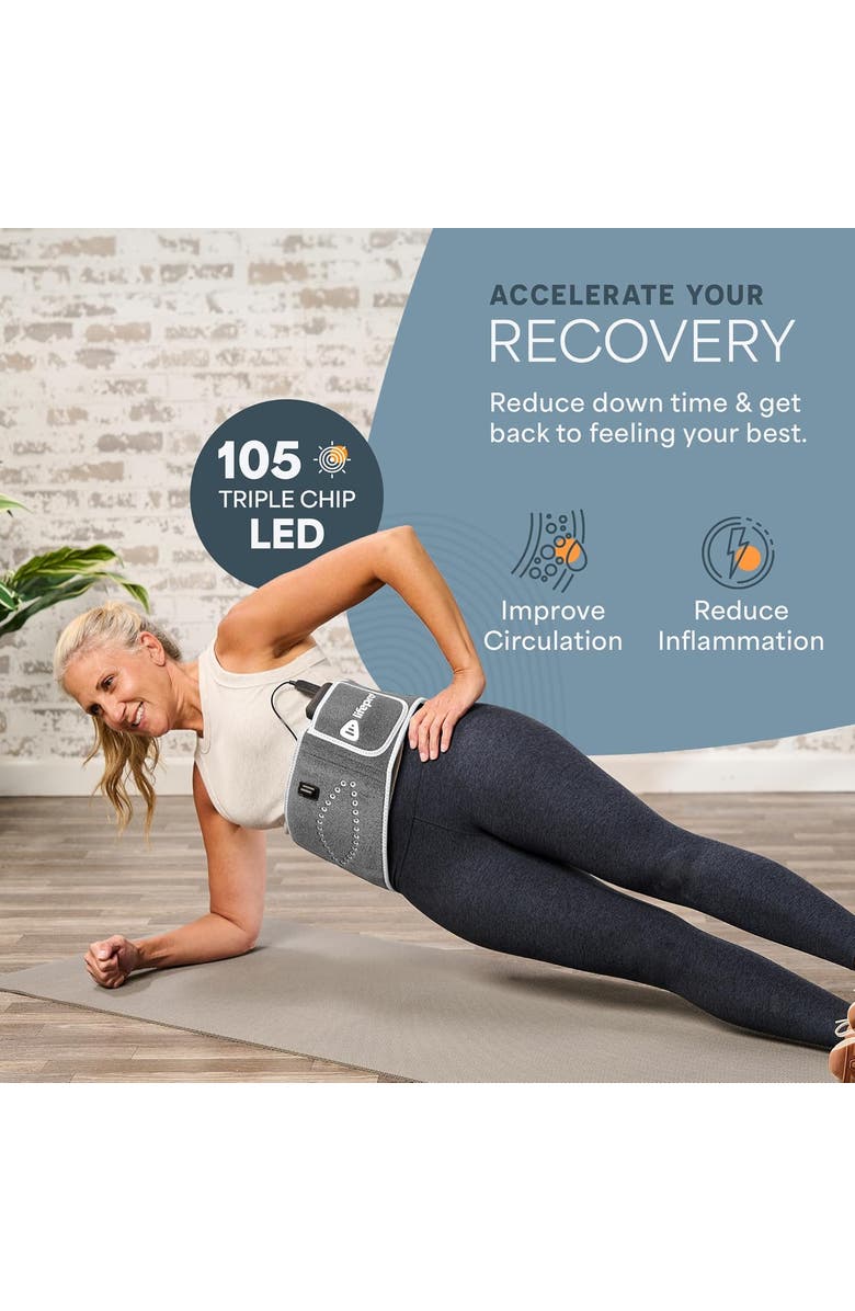 Lifepro Allevared Red Light Therapy Belt  Infrared 660nm and 850nm lights, Alternate, color, Grey