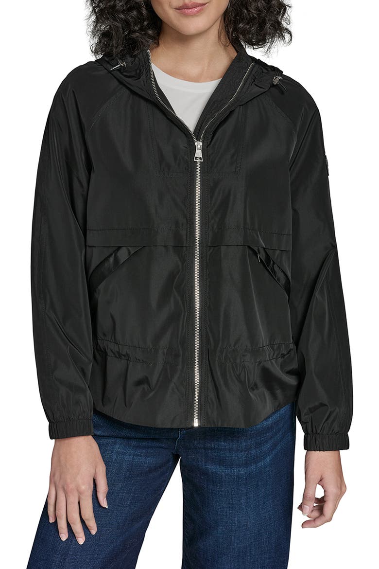 Hooded Windbreaker, Main, color, BLACK