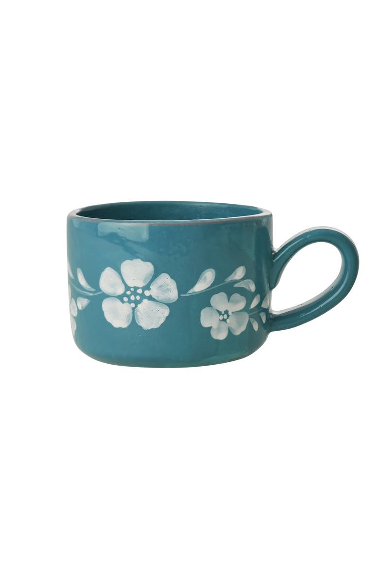 Set of 6 Hand-Painted Cappuccino Cups, Main, color, BLUE MULTI