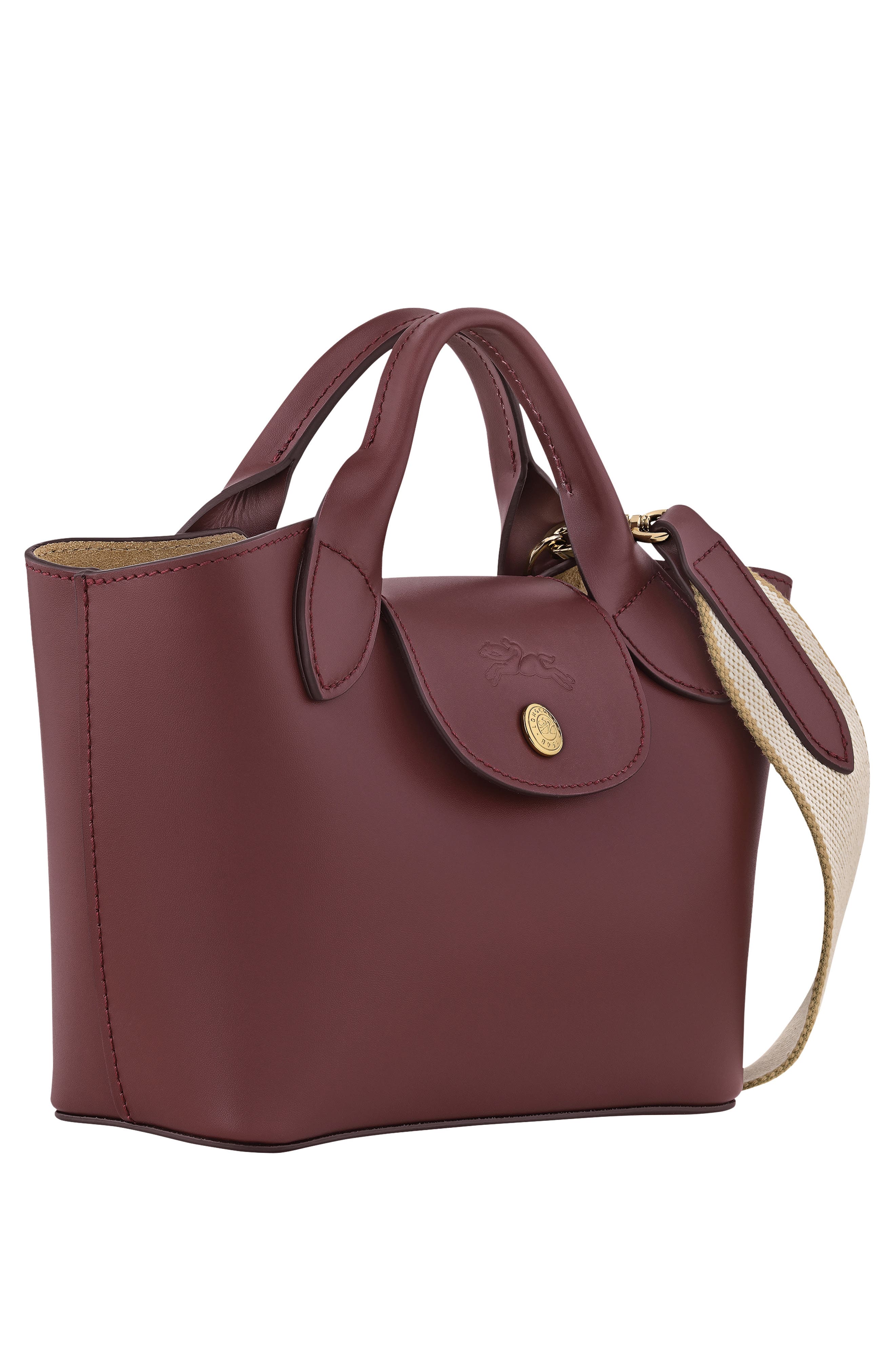 Longchamp Extra Small Épure Timeless Leather Crossbody Bag, Alternate, color, Burgundy