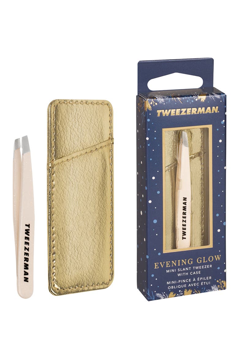 Evening Glow Mini Slant Tweezer & Case Set, Main, color, NO COLOR