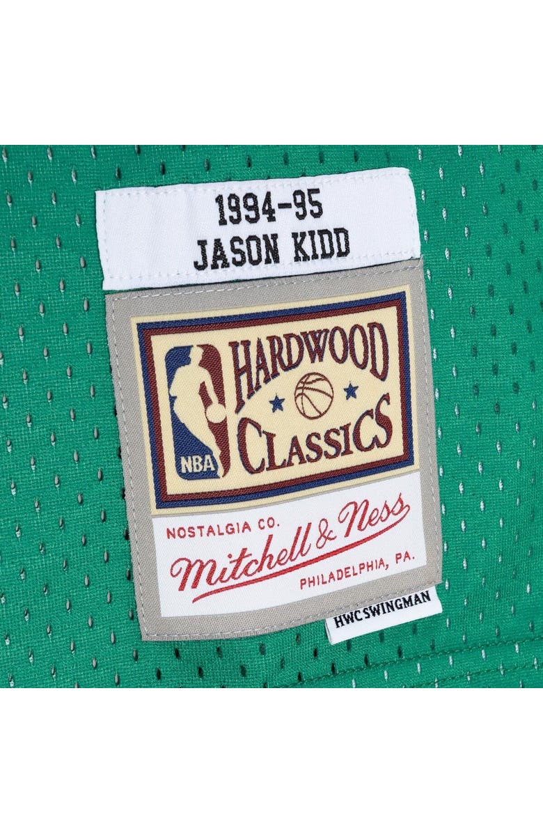 Mitchell & Ness Men's Mitchell & Ness Jason Kidd Blue/Green Dallas Mavericks Hardwood Classics 1994/95 Split Swingman Jersey, Alternate, color, 