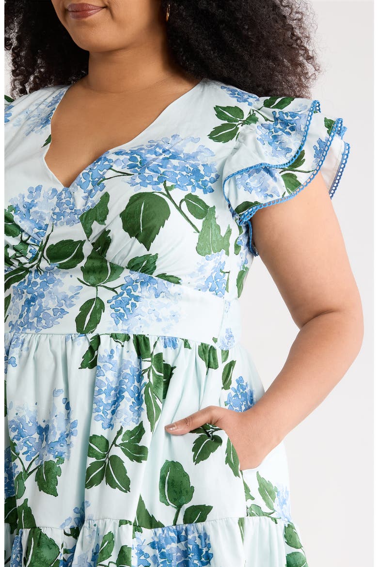 Mirla Floral Ruffle Dress, Alternate, color, BLUE/ GREEN MULTI