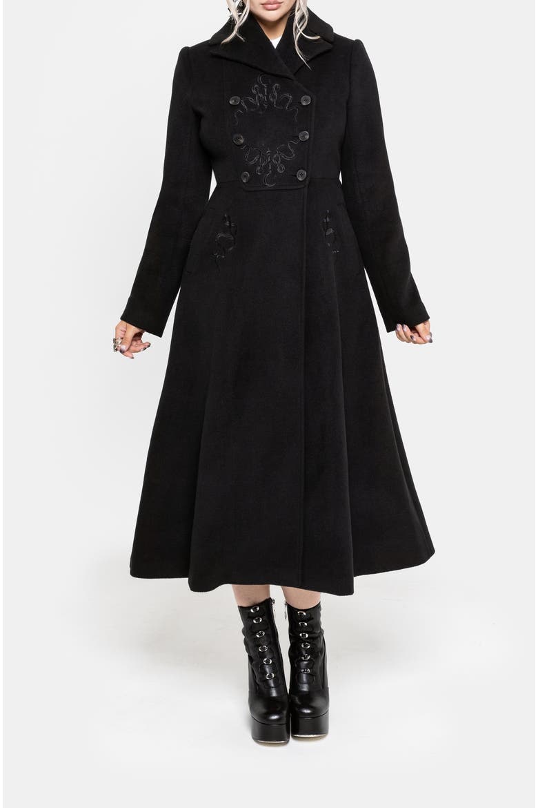 Blanche Bib Longline Coat, Main, color, Black